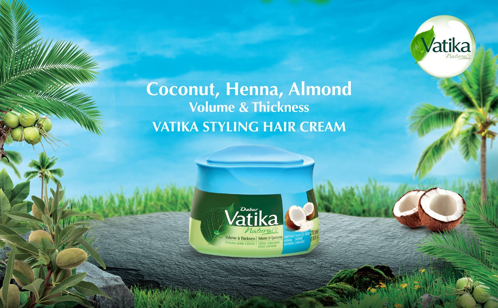 Vatika Naturals Volume & Thickness Styling Hair Cream.