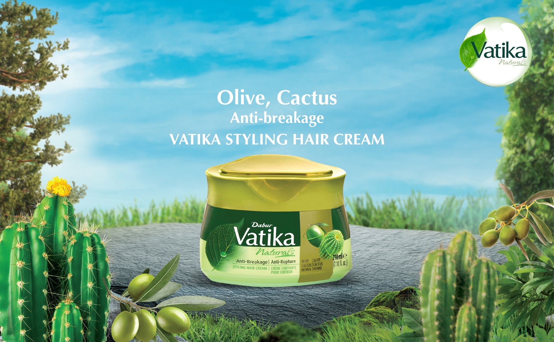 Green Dabur Vatika Naturals Hair Fall Control Styling Hair Cream Sa Deals  Packaging Size 140 Ml