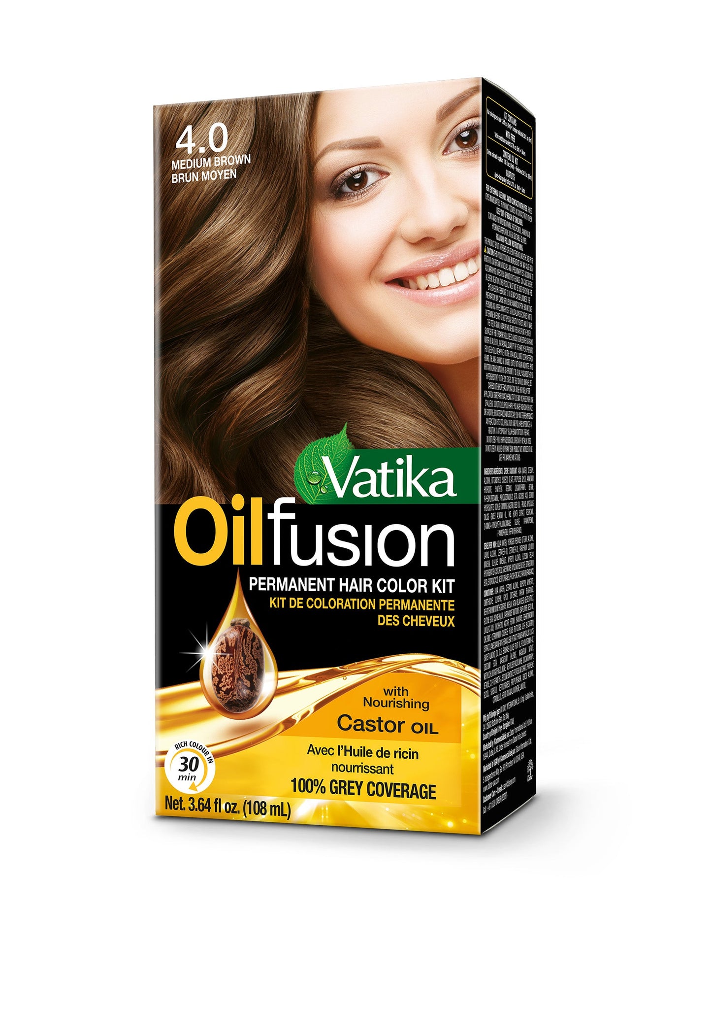 Vatika Oil Fusion Permanent Hair Color Kit (Medium Brown)